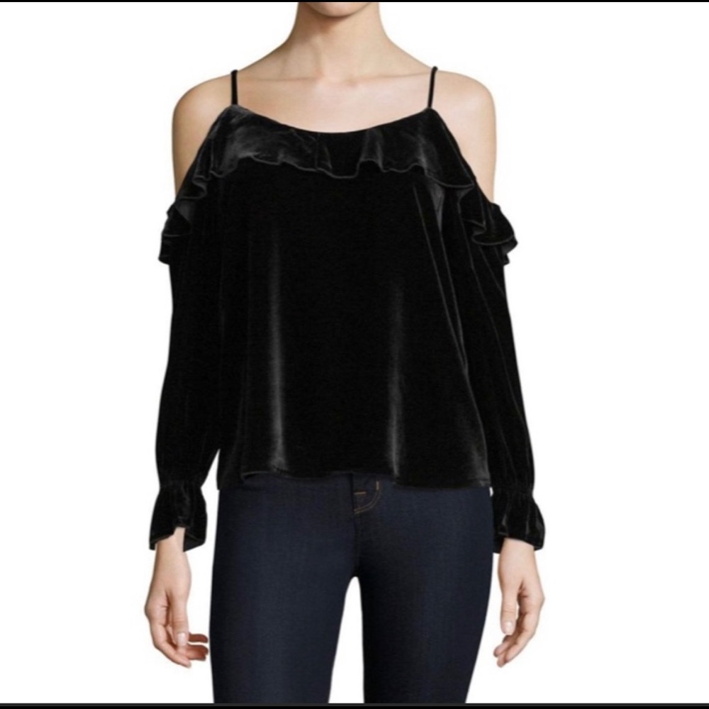 Joie Alyse Black Velvet Top